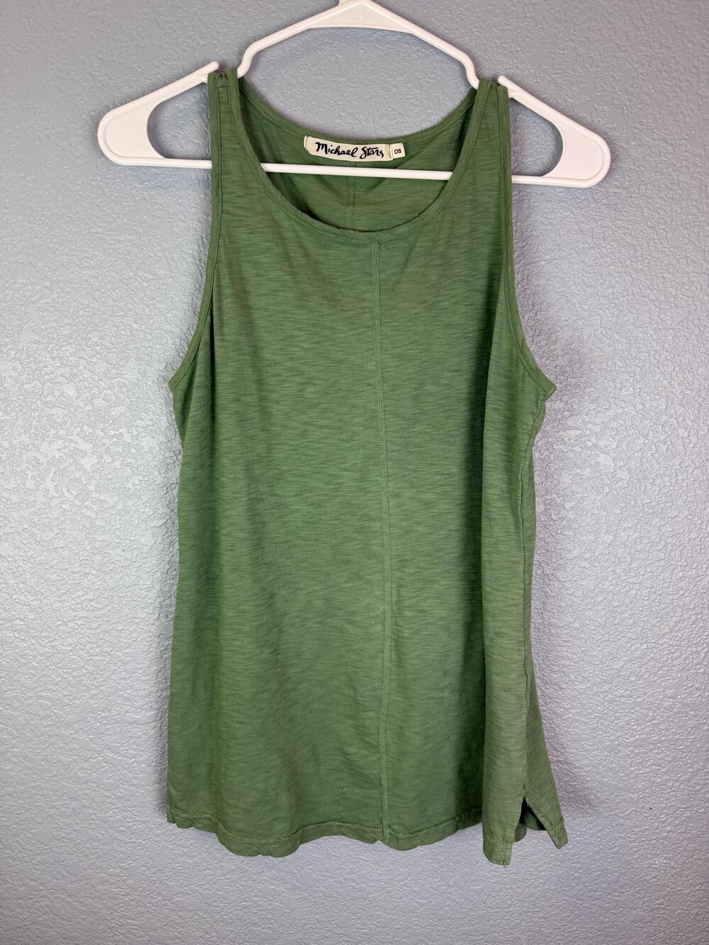 Michael Stars Tank Top Womens One Size Green Supima Cotton Style 8976 Made USA